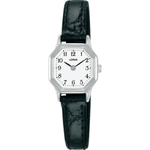 Lorus Ladies Dress - Analogue - 2 Hands - Black Leather Strap