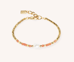 Coeur De Lion 1: Coral Sunset Pearl Gold Bracelet