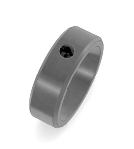 Mens Wedding Rings: Titanium Gents Wedder with 0.18ct Black Diamond - Size T - 7mm