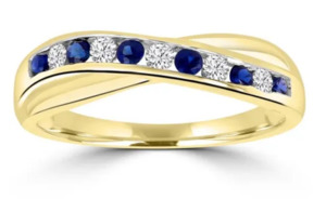 9ct Yellow Gold Sapphire and Diamond ring