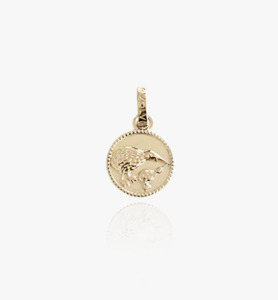 Kiwi Coin Pendant Charm - Gold