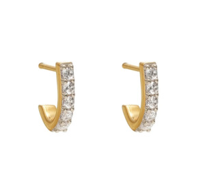 Silk Steel: Ciel Earrings CZ + Gold