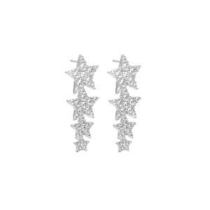 Etoile Drop Earrings CZ + Silver