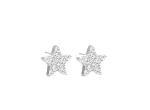 Silk Steel: Etoile Stud Earrings CZ + Silver