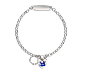 Baby Jewellery: Bluebird Belcher Chain Bracelet with ID Silver