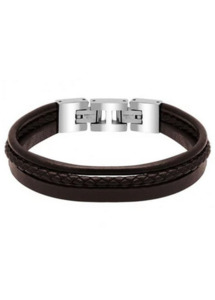 Rochet: Stanford - 3 Strand Brown Flat Braided and Round Leather Straps