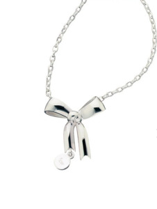Bow Pendant Silver -  45cm chain.