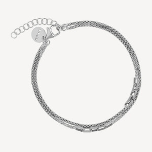 Stardust Layered Chain and Link Bracelet - SS