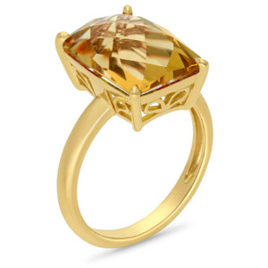 Cushion Cut Citrine Ring