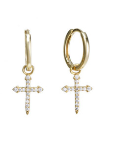 Georgini: Cross Hoops - SSGP - CZ