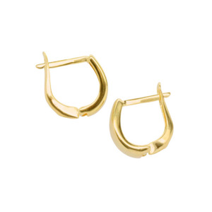 9ct Yellow Gold and Silver Bonded Square Huggie Earrings