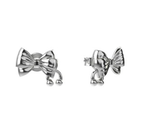 Earrings: Double Bow Studs - SS