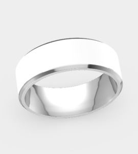 Platinum 600 Gents Wedding Band – 7mm Bevelled Edge - Size X