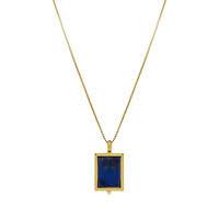 Sales: Lapis Pendant Necklace Yellow Gold Plated