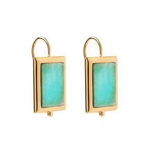 Amazonite gold plated earrings