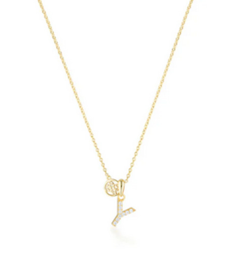 Luxury Letter "Y" initial Pendant - GP