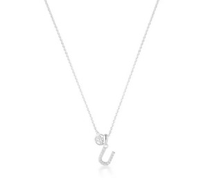Luxury Letter "U" initial Pendant -SS