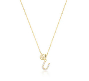 Luxury Letter "U" initial Pendant - GP