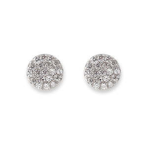 BIANC - Sterling Silver & Cubic Zirconia Pave Disk Earrings