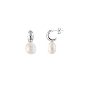 Bianc Jewellery: BIANC - Sterling Silver & Freshwater Pearl 'Water' Stud Earrings