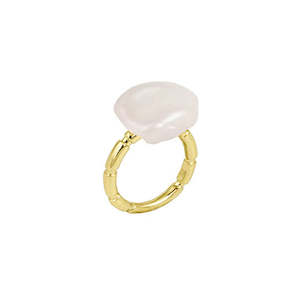 BIANC - STERLING SILVER YELLOW GOLD PLATED NAUTICA RING