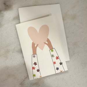 Products: Gift Card - Heart in hands 'Love' Card
