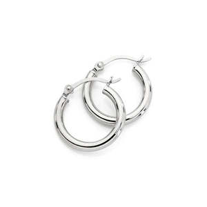 Sterling Silver 2mm Small 'Tube' Hoop Earrings