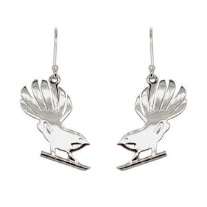Sterling Silver Piwakawaka Drop Earrings