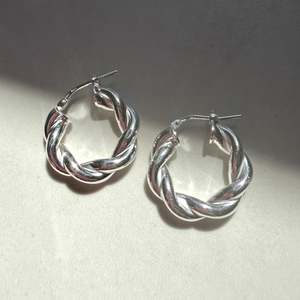 Products: Sterling Silver Heavy Twisted Hoop Earrings