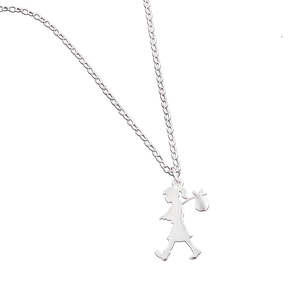 KAREN WALKER - STERLING SILVER SMALL RUNAWAY GIRL NECKLACE