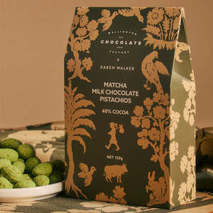 KAREN WALKER X WELLINGTON CHOCOLATE FACTORY - MILK CHOCOLATE MATCHA PISTACHIOS