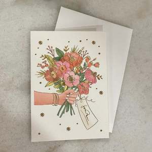 Mini Gift Card Blank Inside - Flower Bouquet