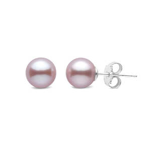 New Collection: Sterling Silver & Natural Pink Freshwater 8mm Button Pearl Stud Earrings