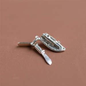 CHARM OF FARMING - STERLING SILVER KNIFE & POUCH CHARM