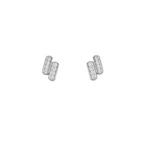 BIANC - Sterling Silver Cubic Zirconia 'Lumi' Stud Earrings
