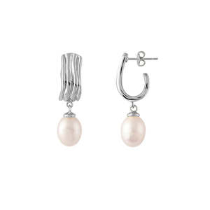 BIANC - Sterling Silver Freshwater Pearl 'Sandy' Drop Earring
