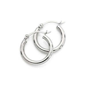 Products: Sterling Silver 2mm Medium 'Tube' Hoop Earrings