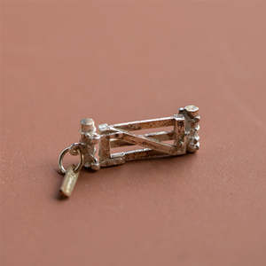 Products: CHARM OF FARMING - STERLING SILVER 3-BAR GATE CHARM