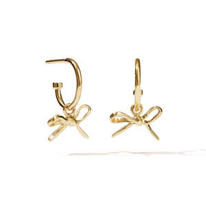 MEADOWLARK - Sterling Silver Gold Plated Bow Signature Hoop Earrings
