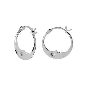 Karen Walker - Sterling Silver Eclipse Moon Hoops