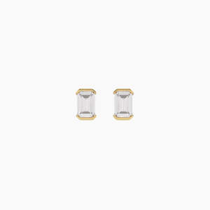 BIANC - Sterling Silver & Yellow Gold Plate Cubic Zirconia 'Galaxy' Stud Earrings