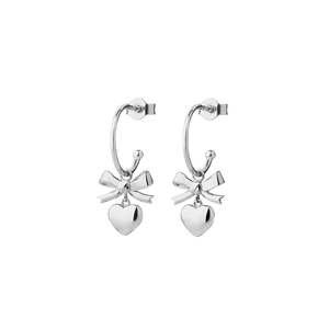 Products: KAREN WALKER - Sterling Silver Superlove Bow & Heart Hoop Earrings