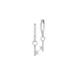 KAREN WALKER - Sterling Silver Monogram Key Hoop Earrings