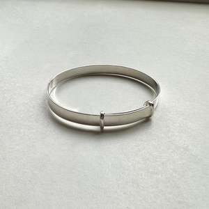 Sterling Silver Childs Expander Bangle Plain