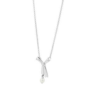 KAREN WALKER - STERLING SILVER BOW WITH PEARL NECKLACE
