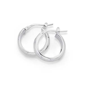 Sterling Silver 3mm Half Round Hoop Earrings