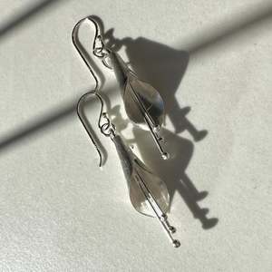 Sterling Silver Brushed Kowhai Flower Drop Earrings