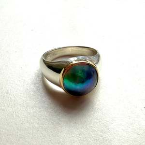 New Collection: Sterling & 18ct Yellow Gold Abalone Pearl Ring