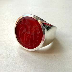 New Collection: Stg Silver Carnelian Seal Signet Ring