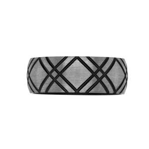 New Collection: ZIRO - Black & Brushed Grey Zirconium Criss Cross Patterned Band